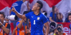 Siroch Chattong, pencetak gol kedua Thailand ke gawang Indonesia.