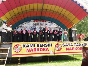 Sebelas Desa Kepala Desa di Kecamatan Socah, Bangkalan deklarasi bersih narkoba. (ALMUSTAFA)