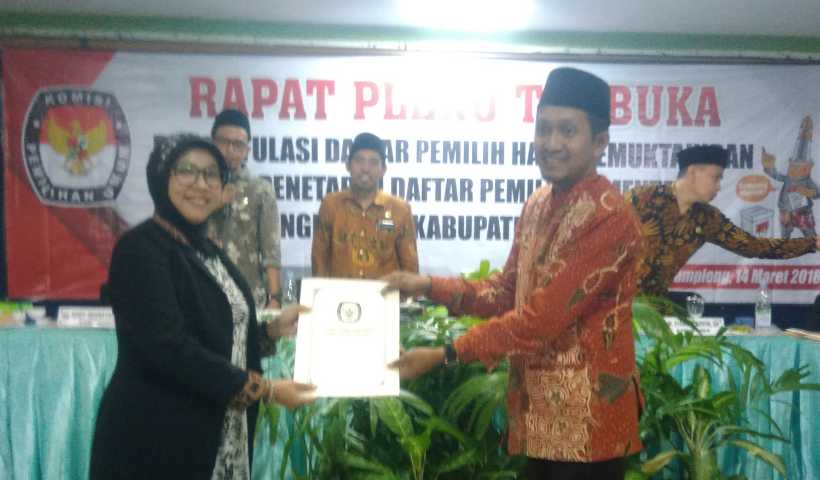 KPU Sampang Gelar Rapat Pleno Terbuka Rekapitulasi dan Penetapan DPS