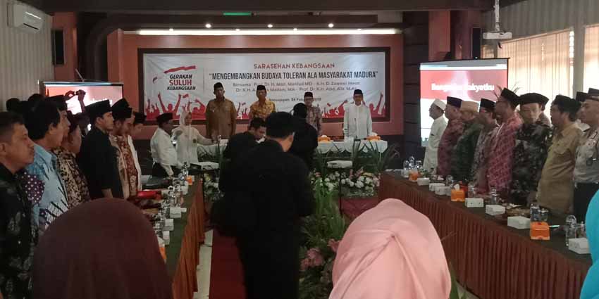 Hadiri Sarasehan Kebangsaan di Instika, Mahfud MD Disambut Lagu Syubbanul Wathon