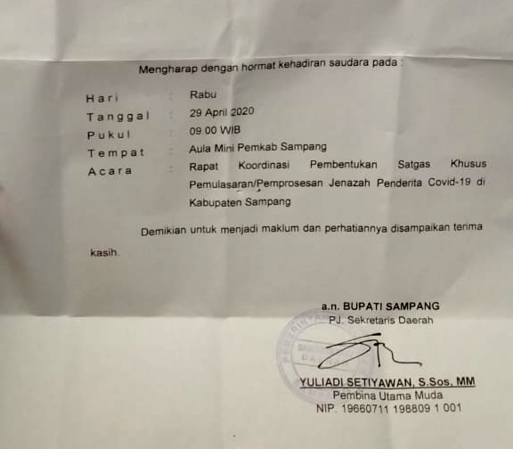 Antisipasi Penolakan, Pemkab Sampang Persiapkan Timsus Petugas Pemakaman Pasien Corona Meninggal