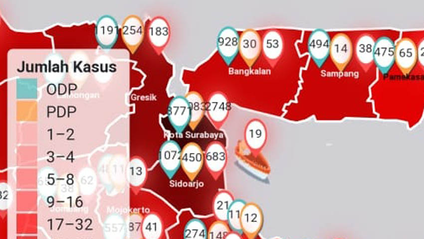 Tembus 2 Ribu Lebih, Surabaya Zona Hitam Covid-19