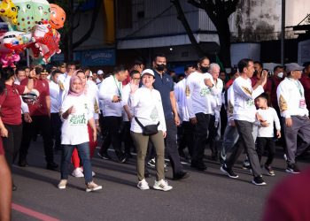 Puan Maharani Jalan Sehat Porseni NU Bareng Presiden Jokowi dan Gibran
