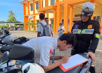Police Go to School, Satlantas Polres Sumenep Razia Knalpot Tak Sesuai Standar